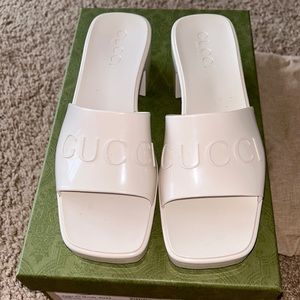 Gucci: Mystic White Rubber Mule